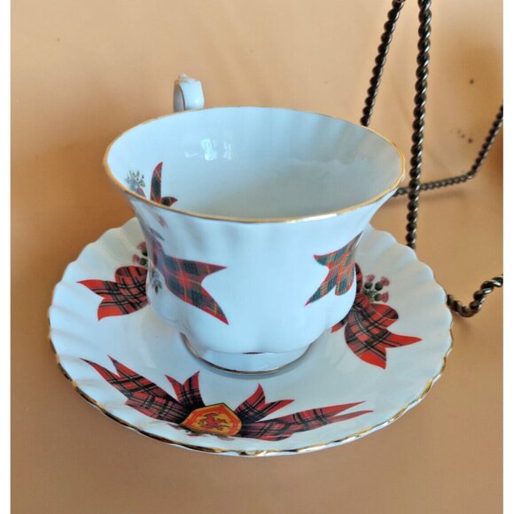 Royal Albert Footed Montrose Shape Teacup And Saucer Tartan Series - Picture 13 of 13